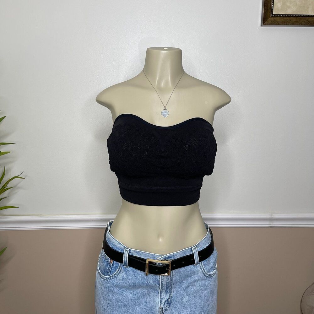 MINDD Women’s Wire Free Seamless Floral Strapless Bralette Bra